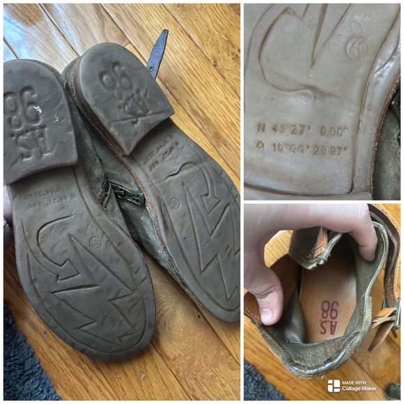 A.S. 98 Suede Leather Strappy Sand Ankle Booties Size 40/9-9.5 - Picture 8 of 13